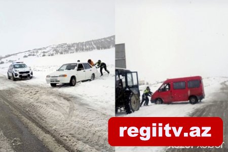 Yolda qalan sürücülərin köməyinə polis gəldi